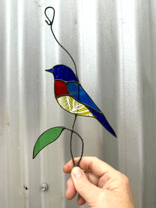 Handcrafted Stainedglass Colourful Bird Suncatcher - Window Ornament & Home Decor