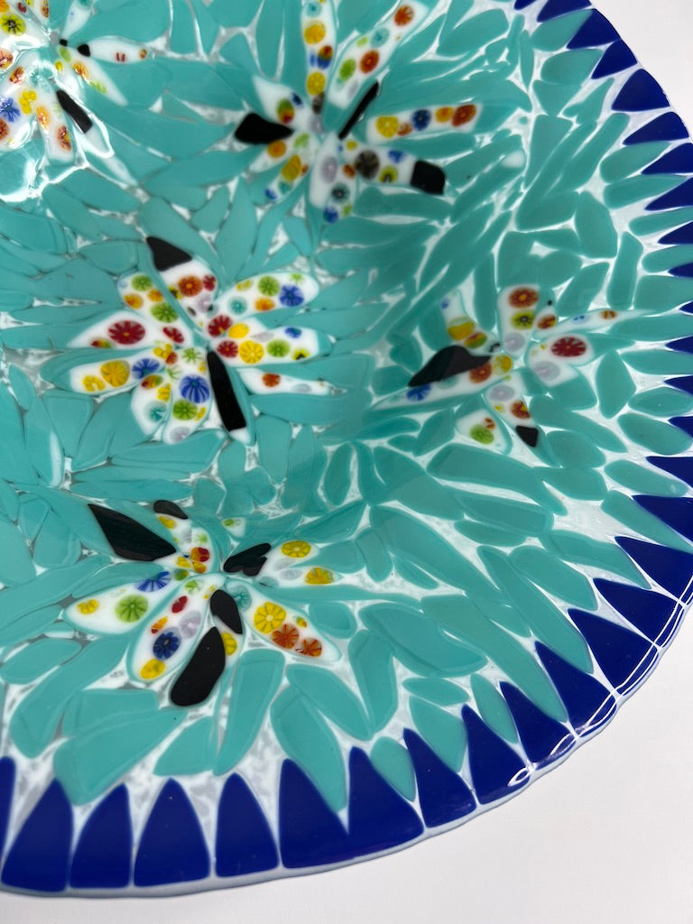 Mosaic fused glass large bowl