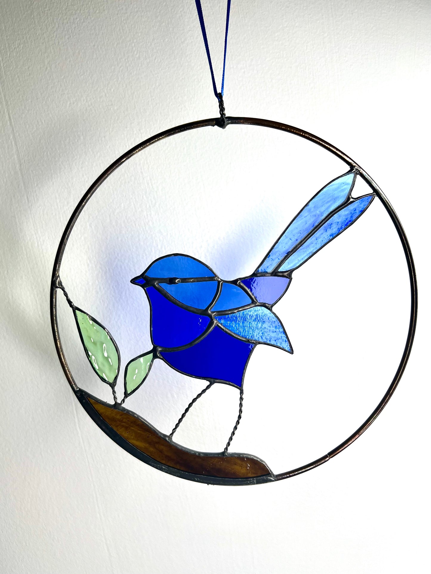 Blue Wren Stainedglass Suncatcher