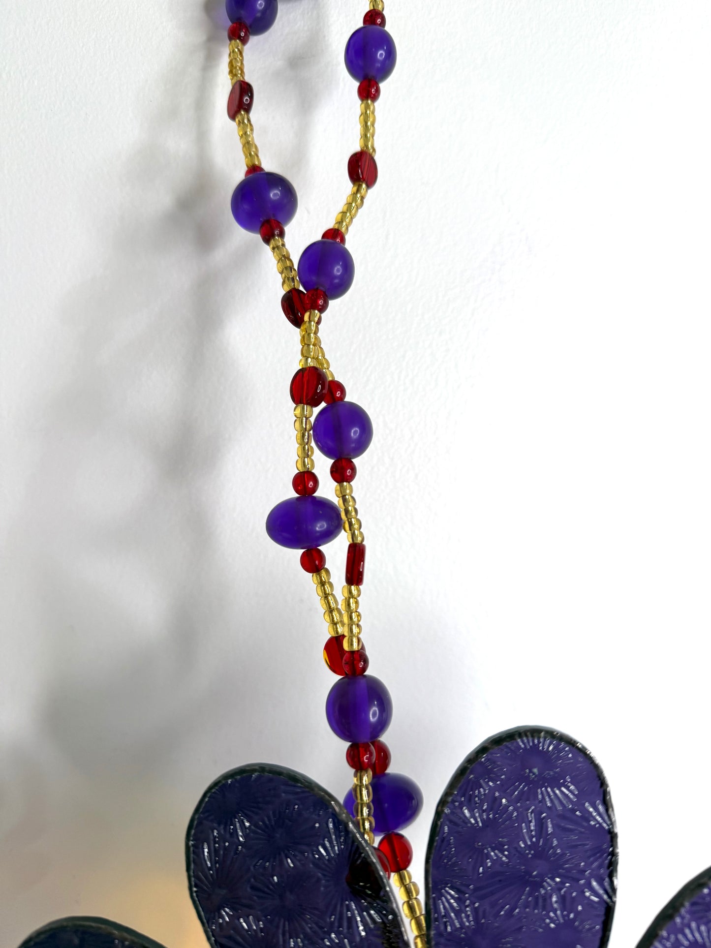 SALE: Handcrafted Stainedglass Large Purple Flower Suncatcher - Flower Window Ornament & Home Decor