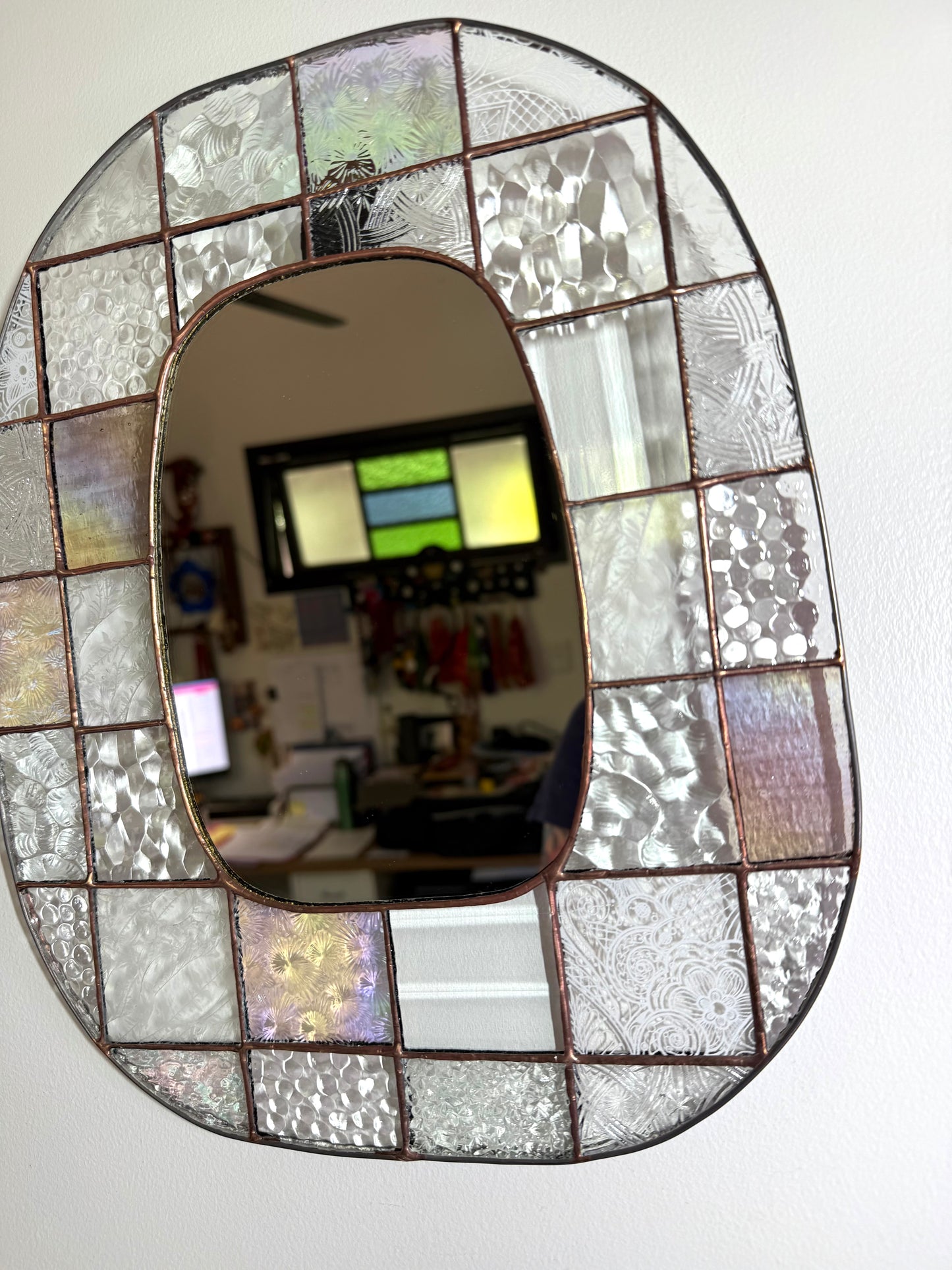 SALE: Stainedglass Clear Checkered Mirror