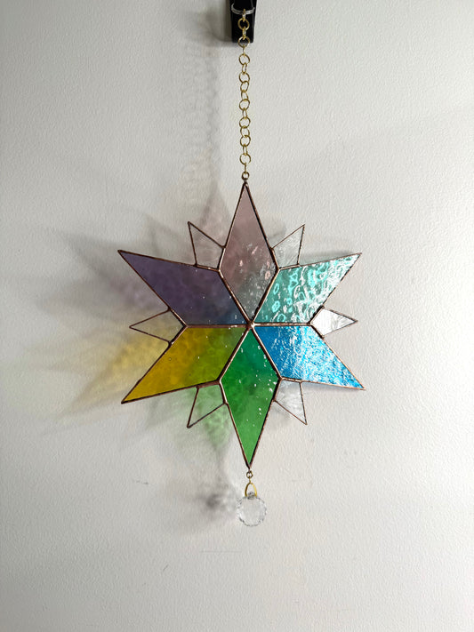 Handcrafted Stainedglass Star Suncatcher - Window Ornament & Home Decor