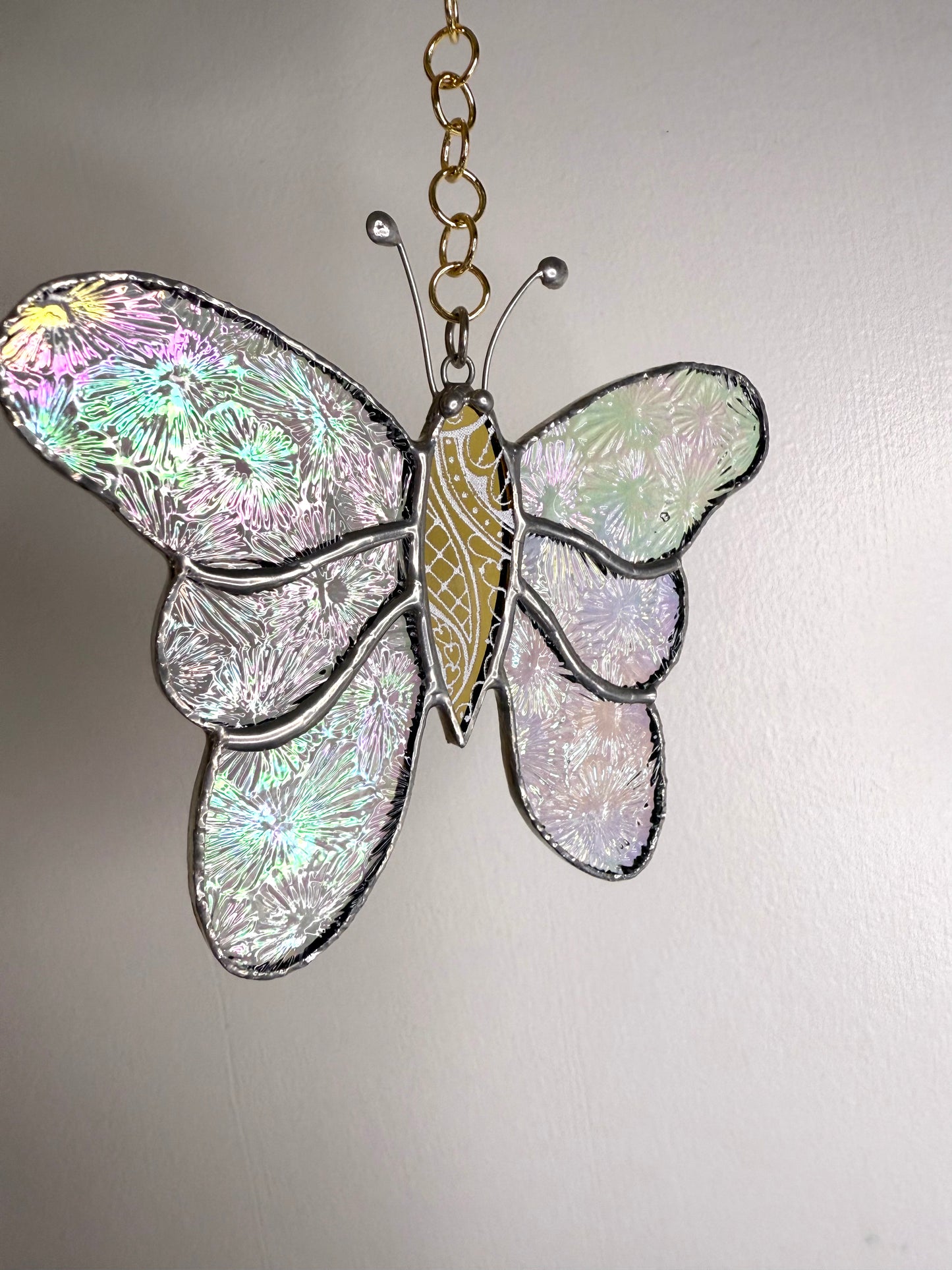 Handcrafted Stainedglass Iridised Butterfly Suncatcher - Butterfly Window Ornament & Home Decor