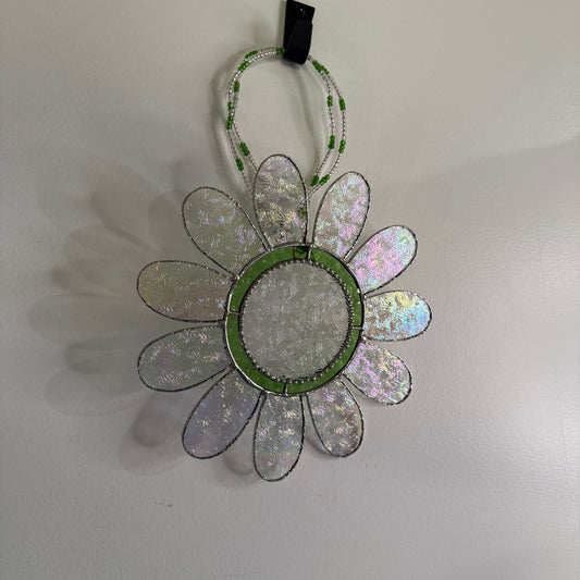 Handcrafted Stainedglass Large Iridised Flower Suncatcher - Flower Window Ornament & Home Decor