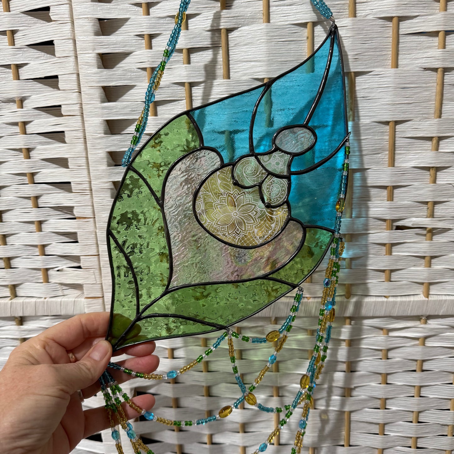 Handcrafted Earth Woman Stainedglass Suncatcher - Window Ornament & Home Decor