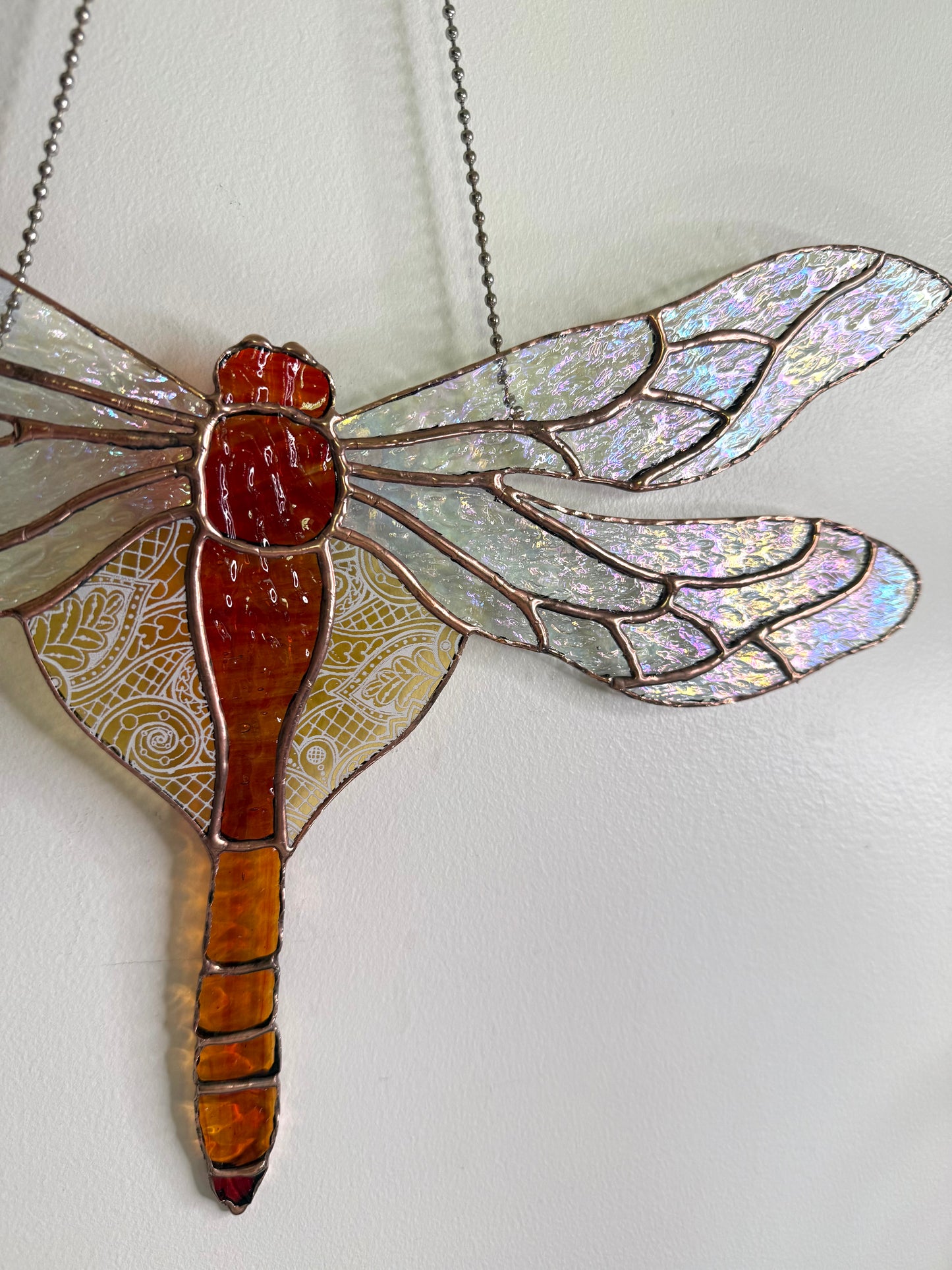 Handcrafted Stainedglass Dragonfly Suncatcher - Bird Window Ornament & Home Decor