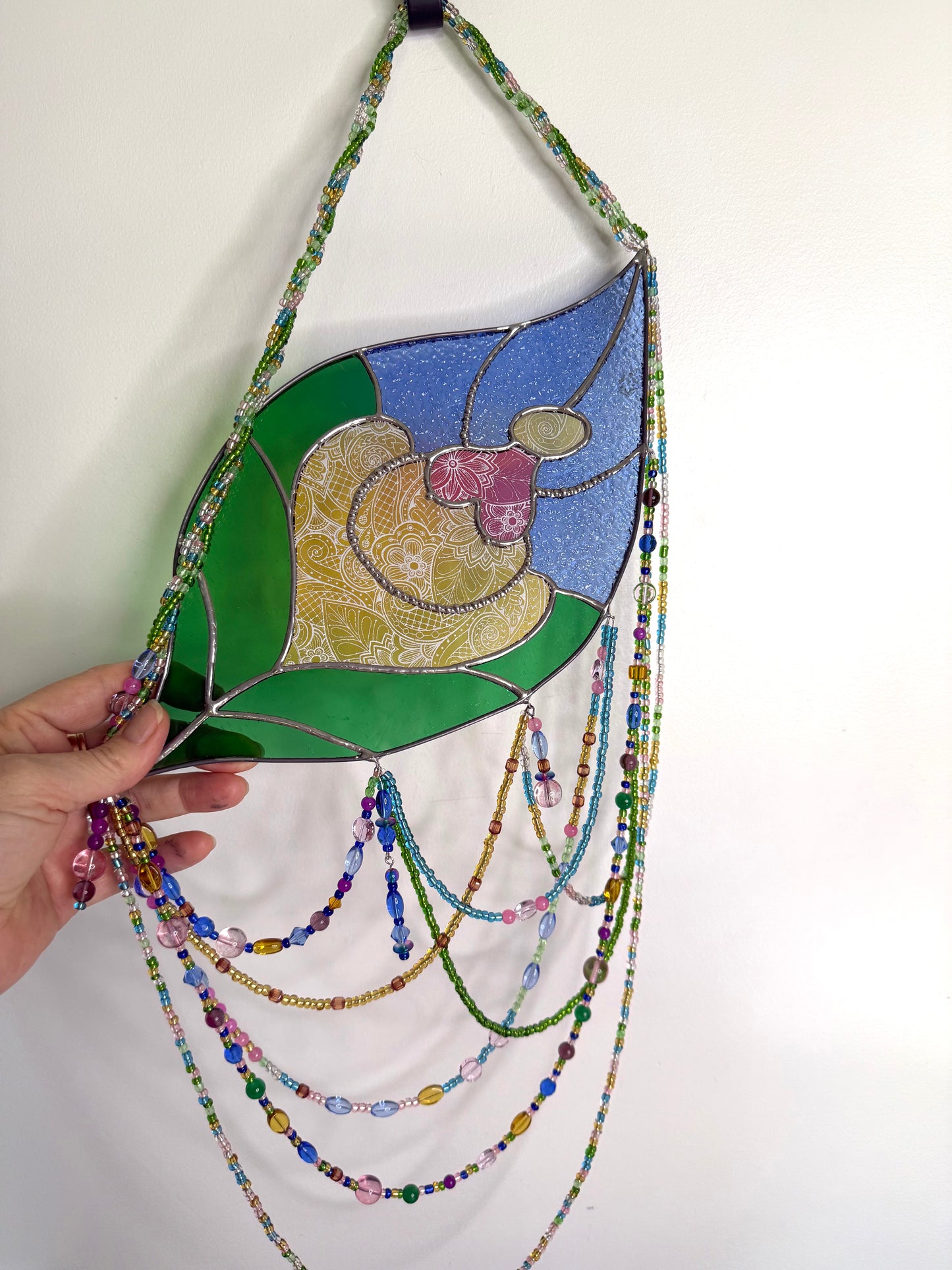 Handcrafted Earth Woman Stainedglass Suncatcher - Window Ornament & Home Decor