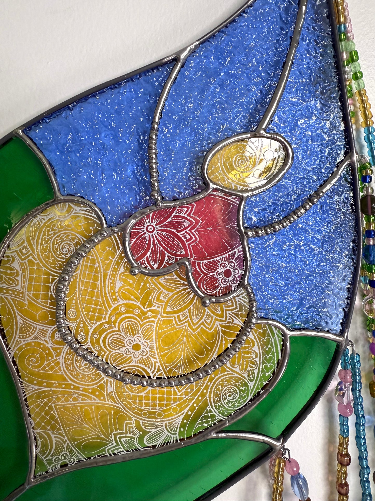 Handcrafted Earth Woman Stainedglass Suncatcher - Window Ornament & Home Decor