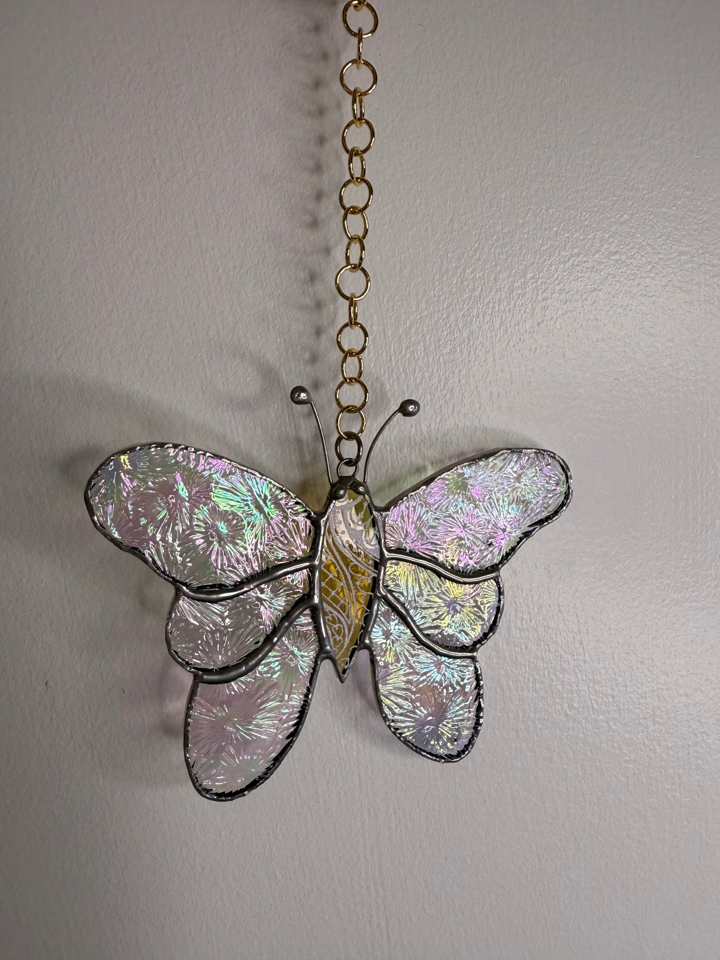 Handcrafted Stainedglass Iridised Butterfly Suncatcher - Butterfly Window Ornament & Home Decor