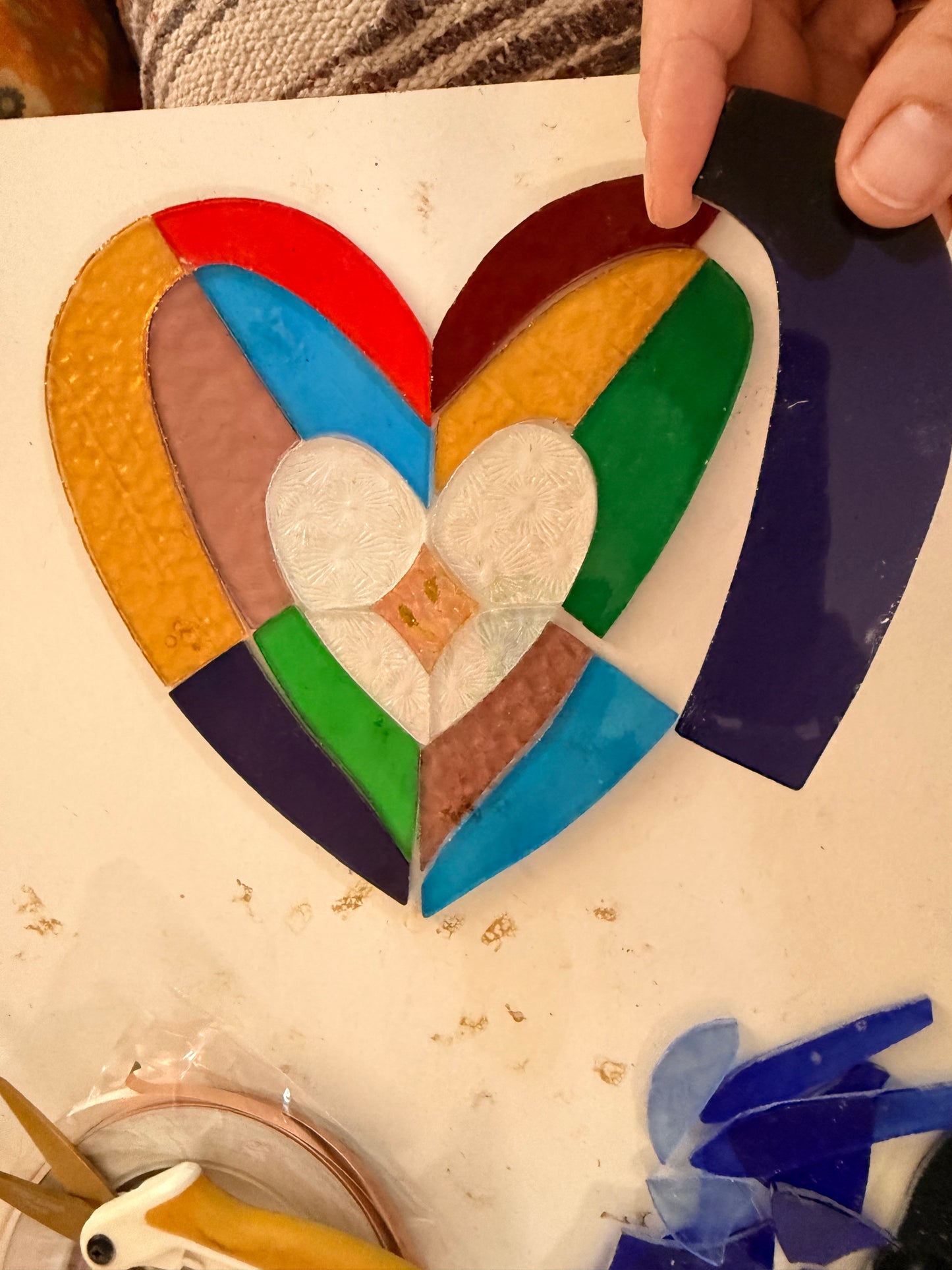 Handcrafted Stainedglass Heart Suncatcher - Rainbow Window Ornament & Home Decor