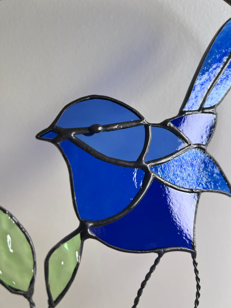 Blue Wren Stainedglass Suncatcher