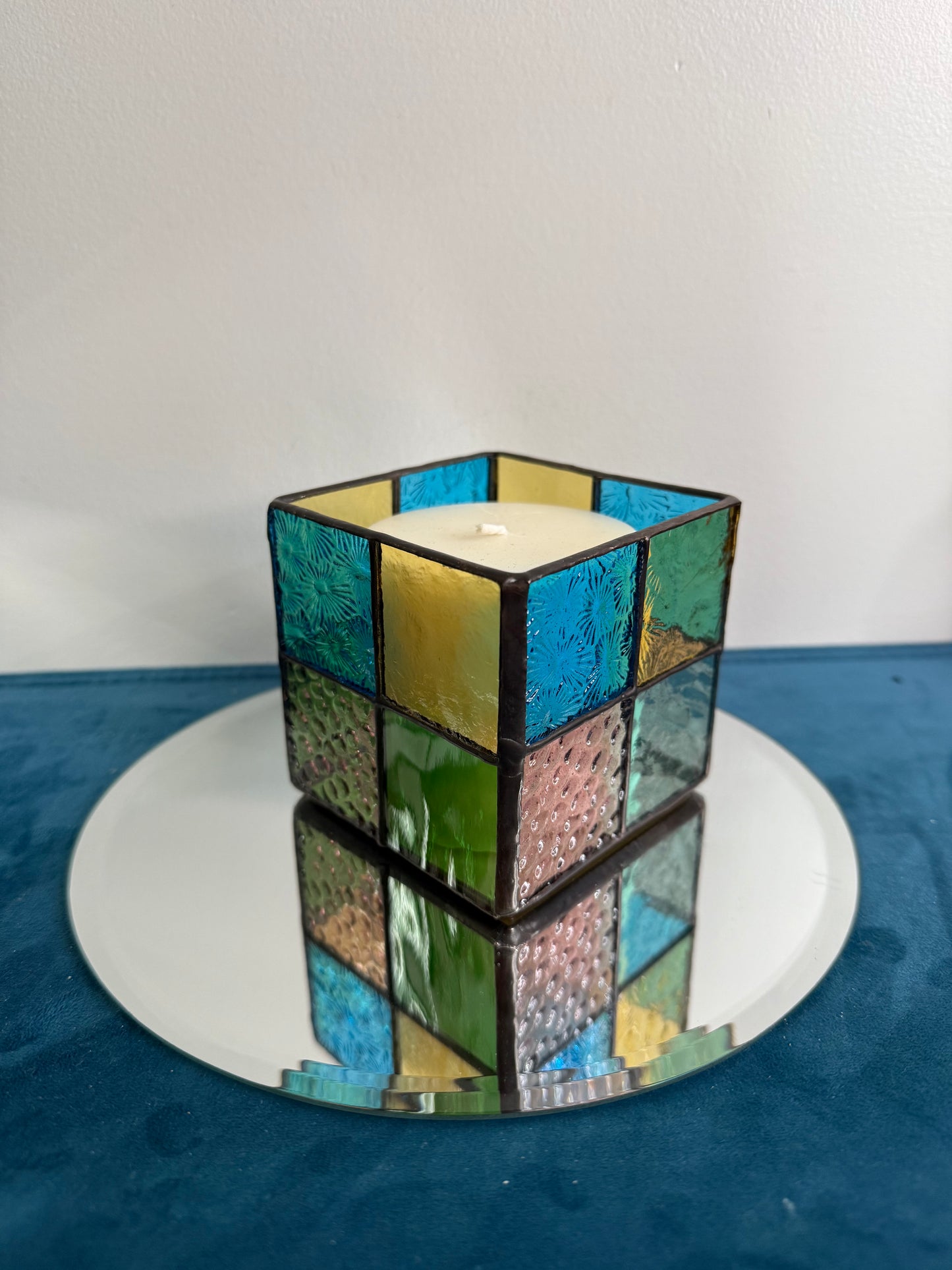 Stainedglass candle holder
