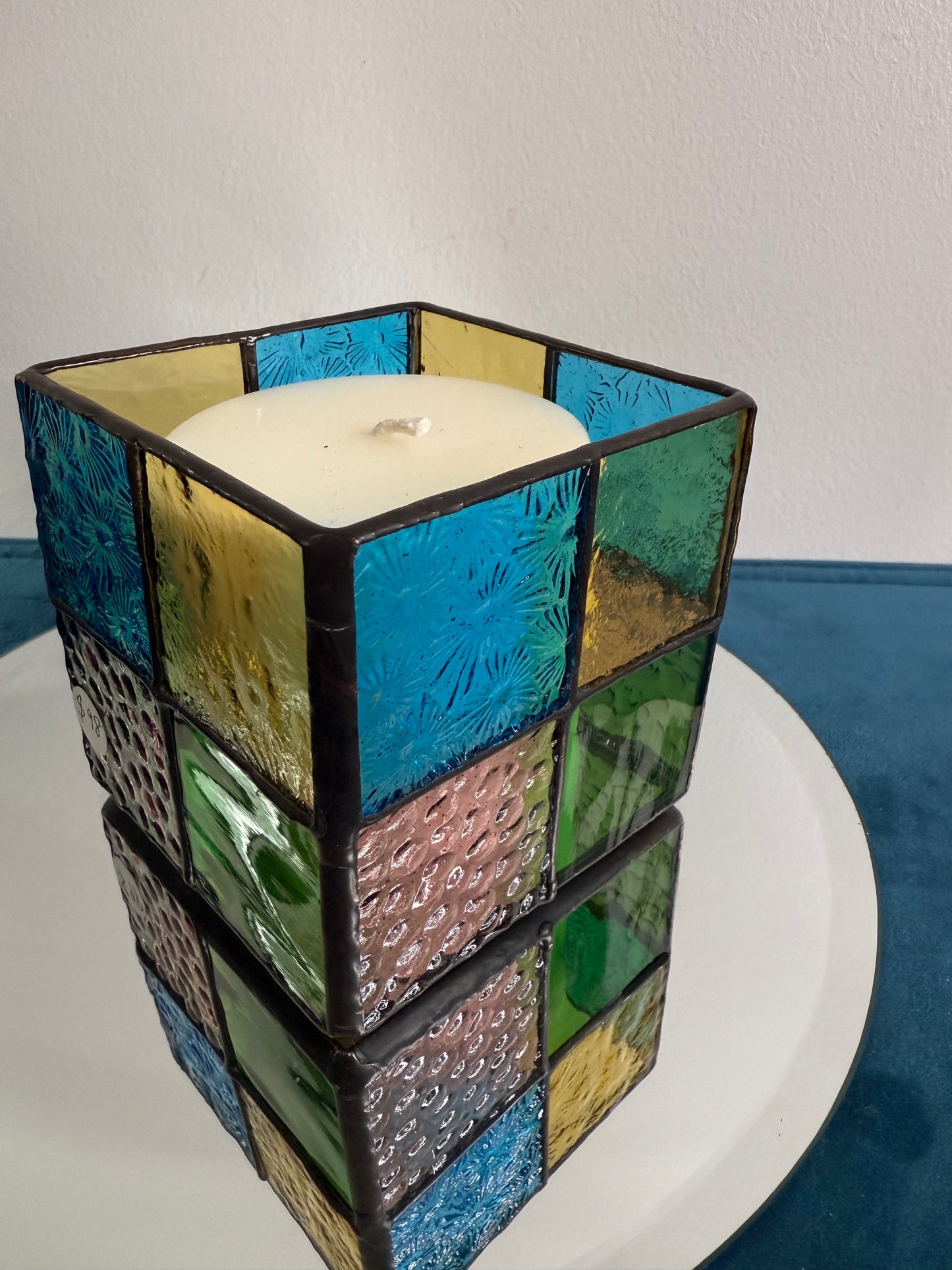 Stainedglass candle holder