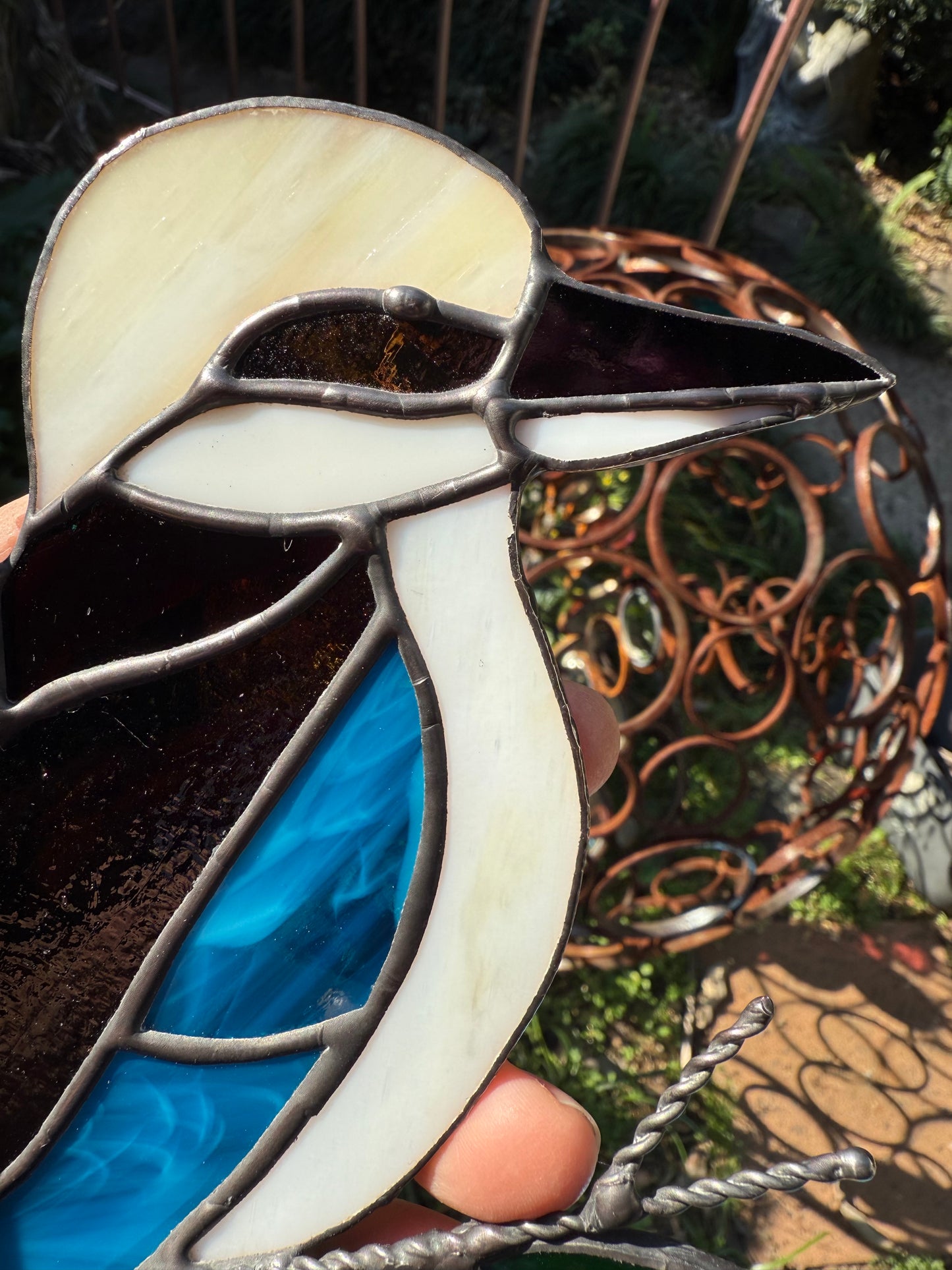 Handcrafted Stainedglass Kookaburra Suncatcher - Bird Window Ornament & Home Decor