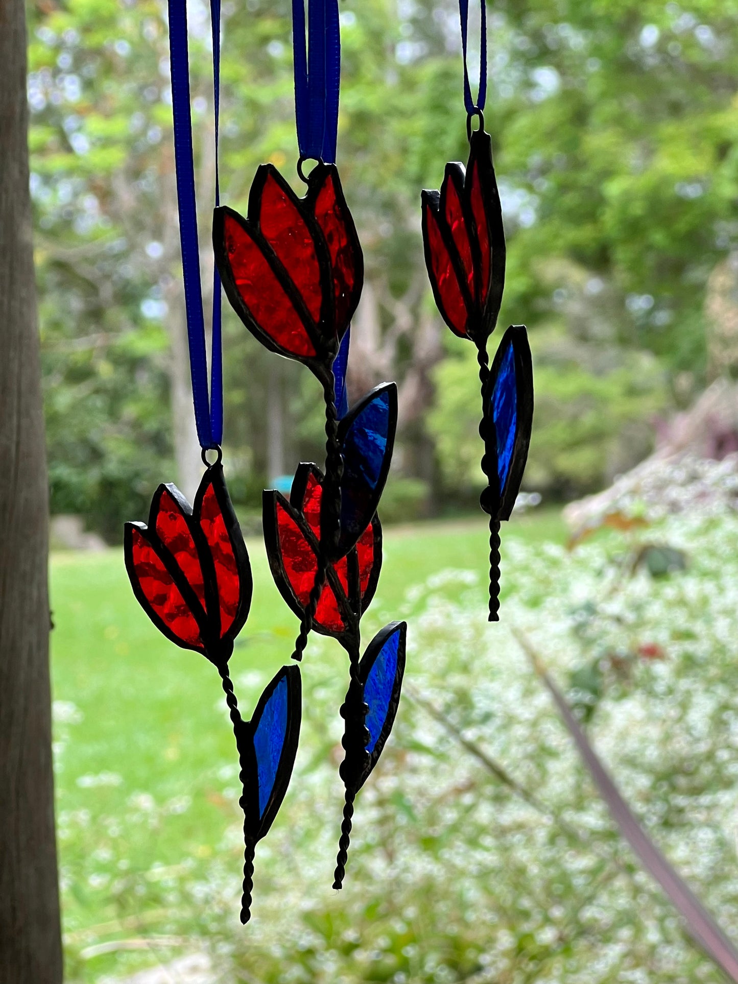 Red Tulip Leadlight Suncatcher