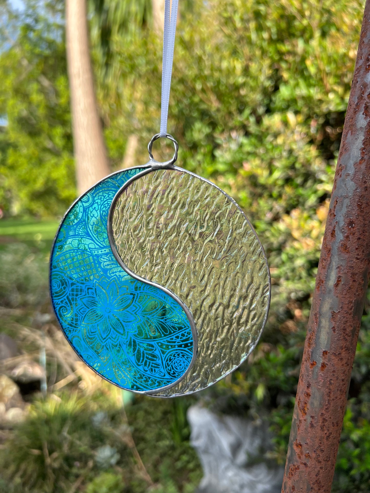 Yin and Yang Glass Suncatcher