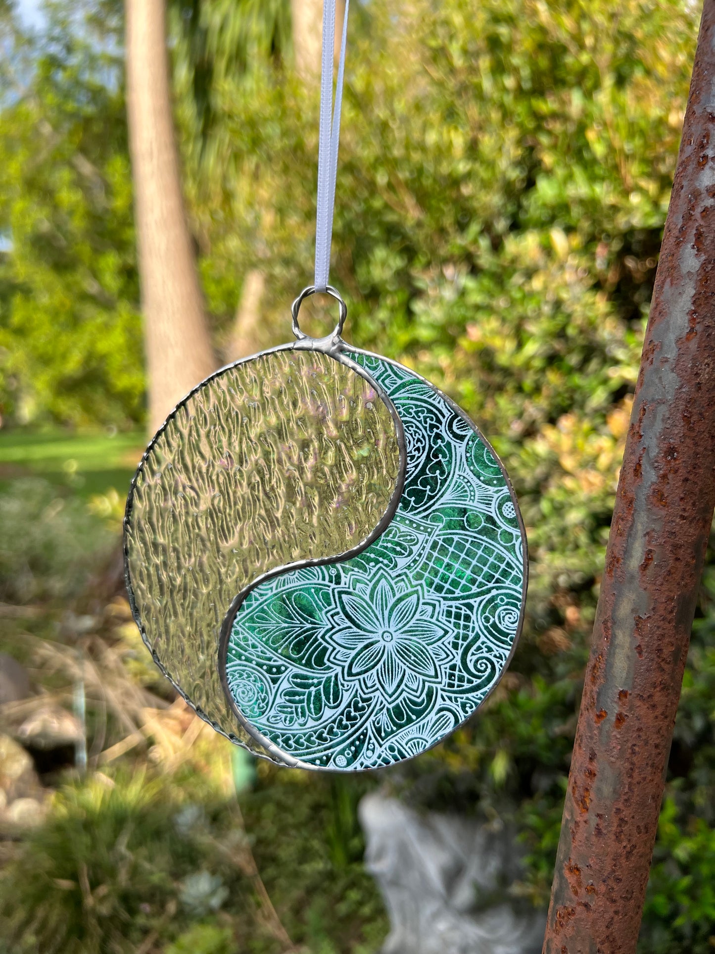 Yin and Yang Glass Suncatcher