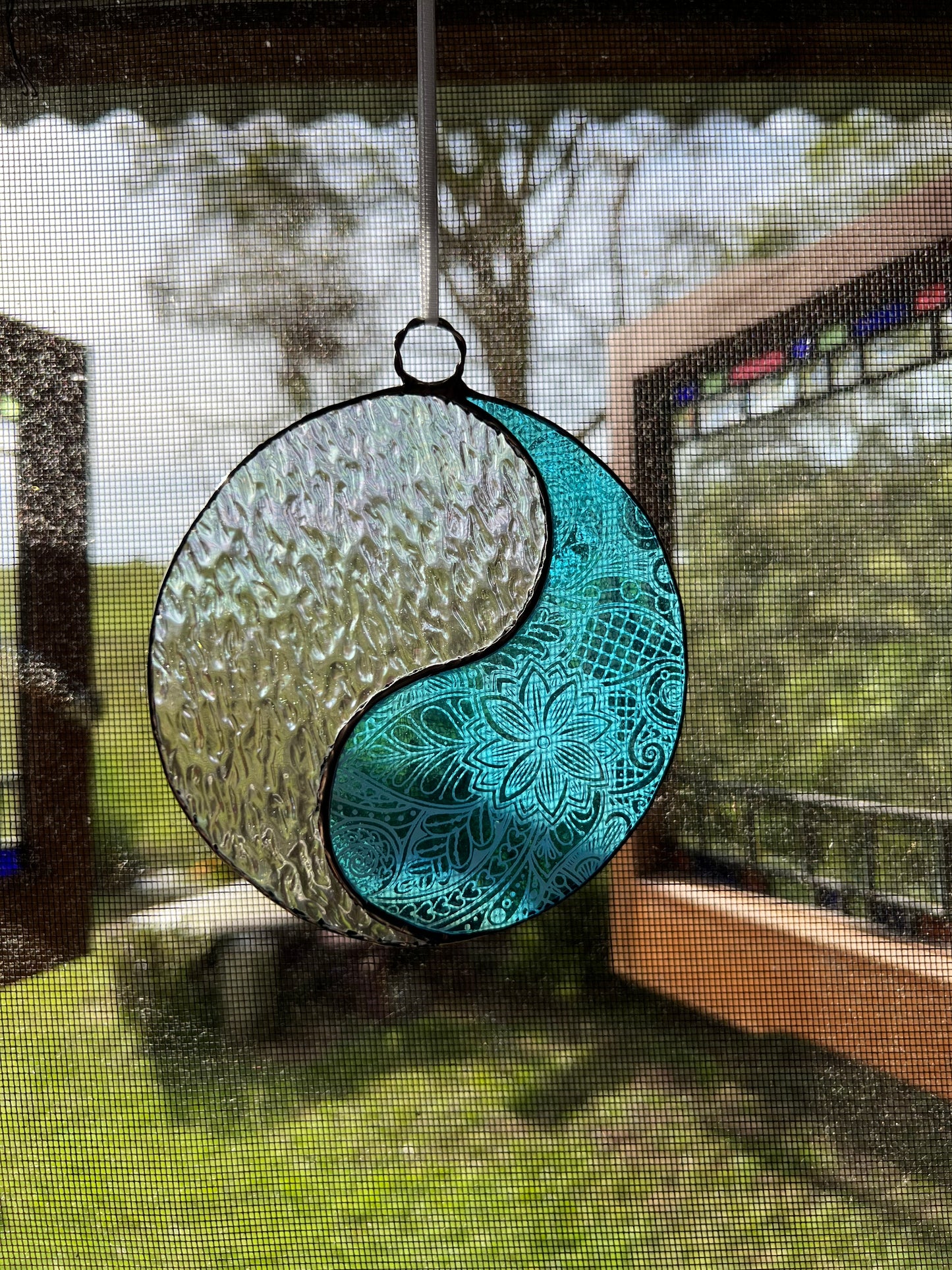 Yin and Yang Glass Suncatcher