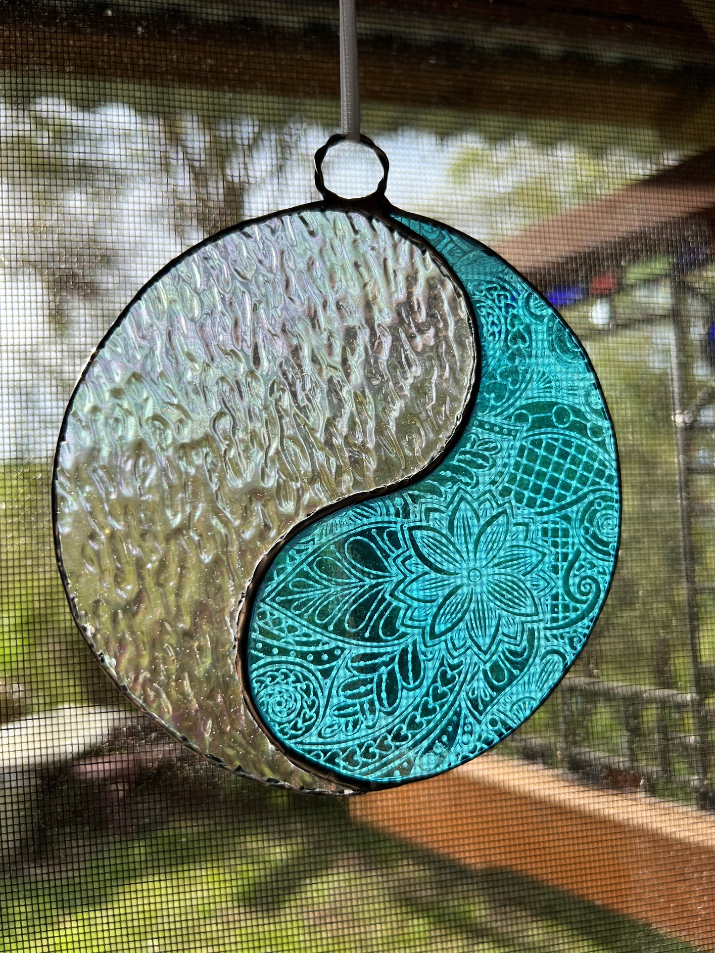 Yin and Yang Glass Suncatcher