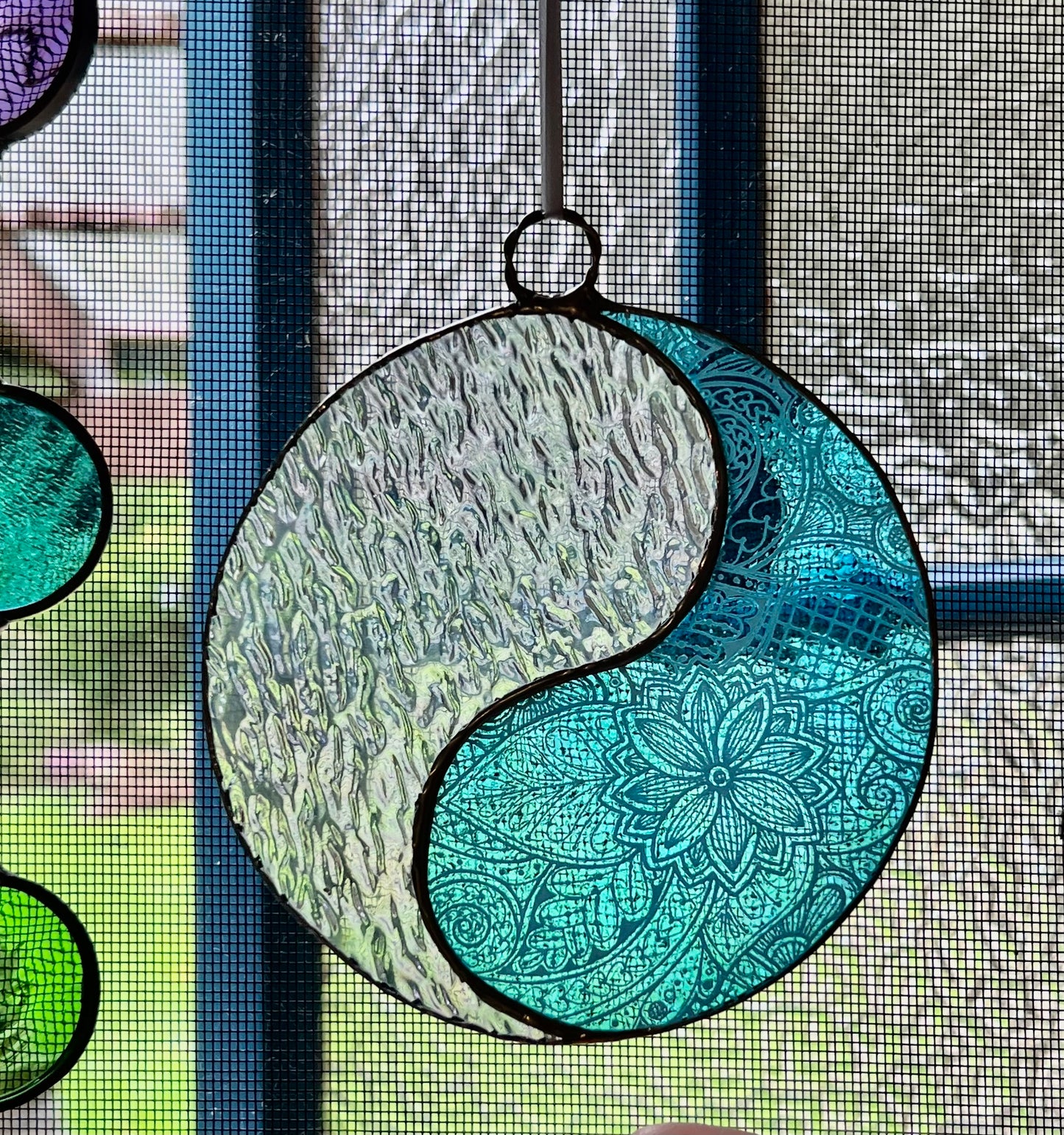 Yin and Yang Glass Suncatcher