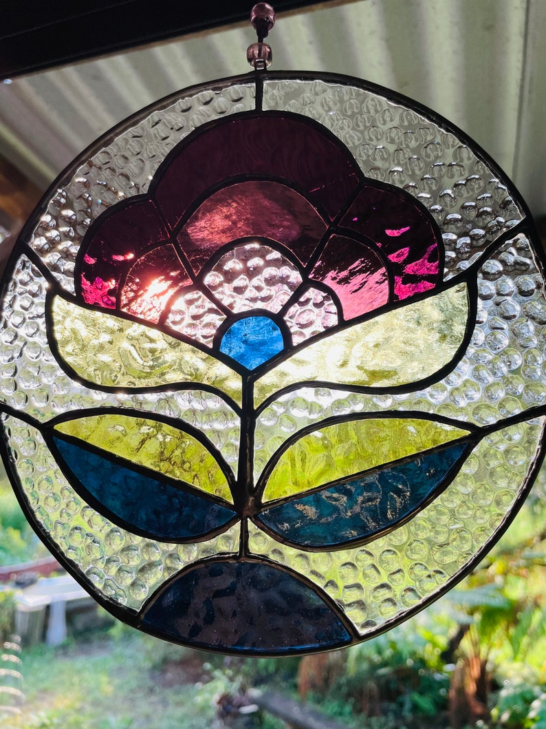 70's Inspired Leadlight, flower