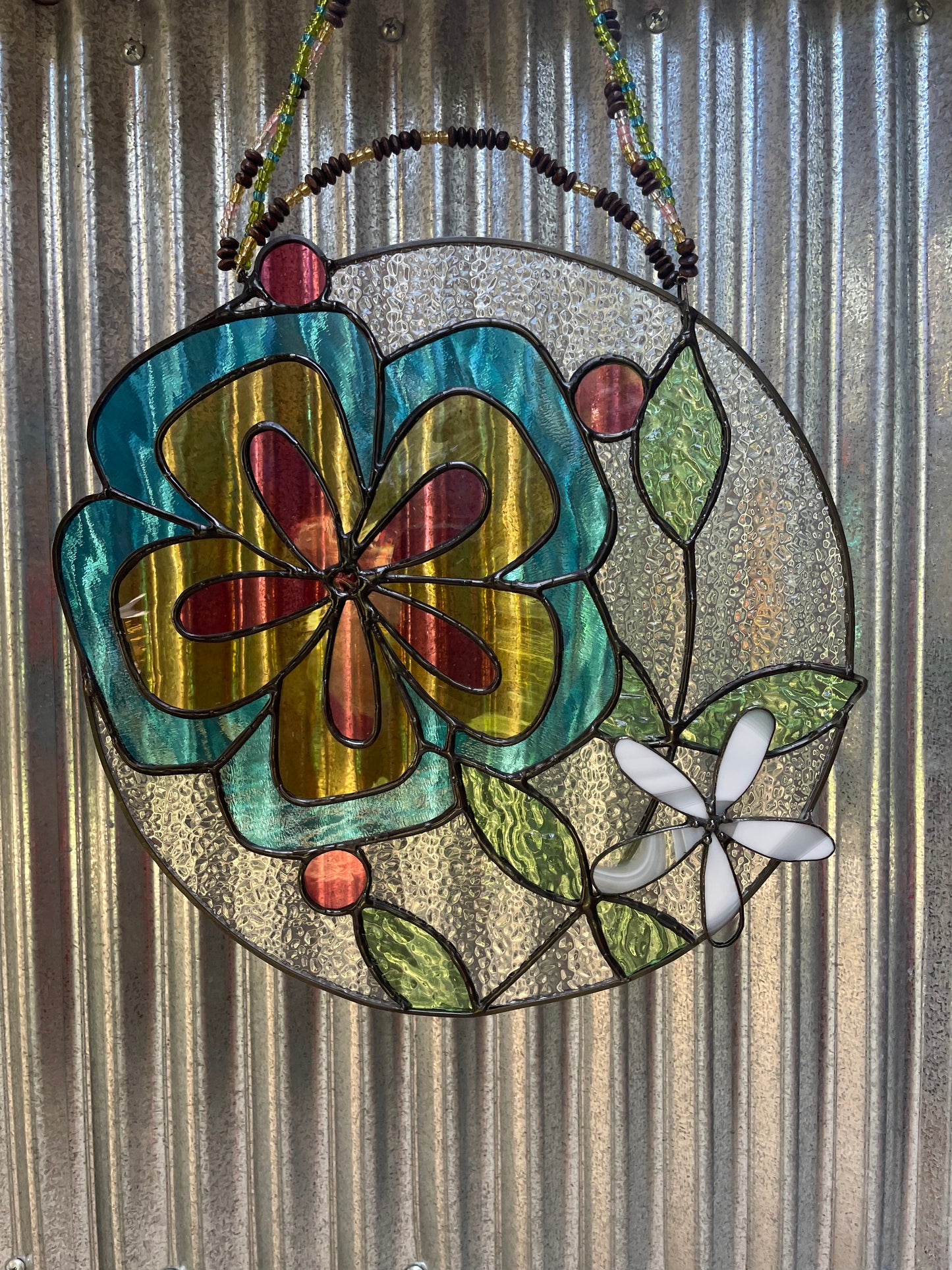 Spring glass flowers stainedglass suncatcher