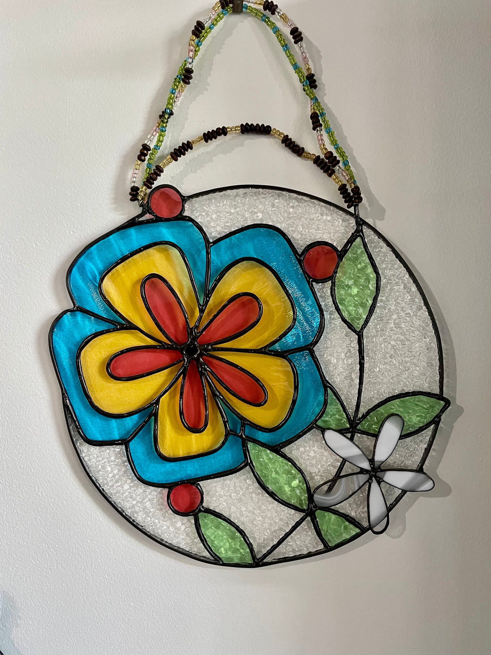 Spring glass flowers stainedglass suncatcher