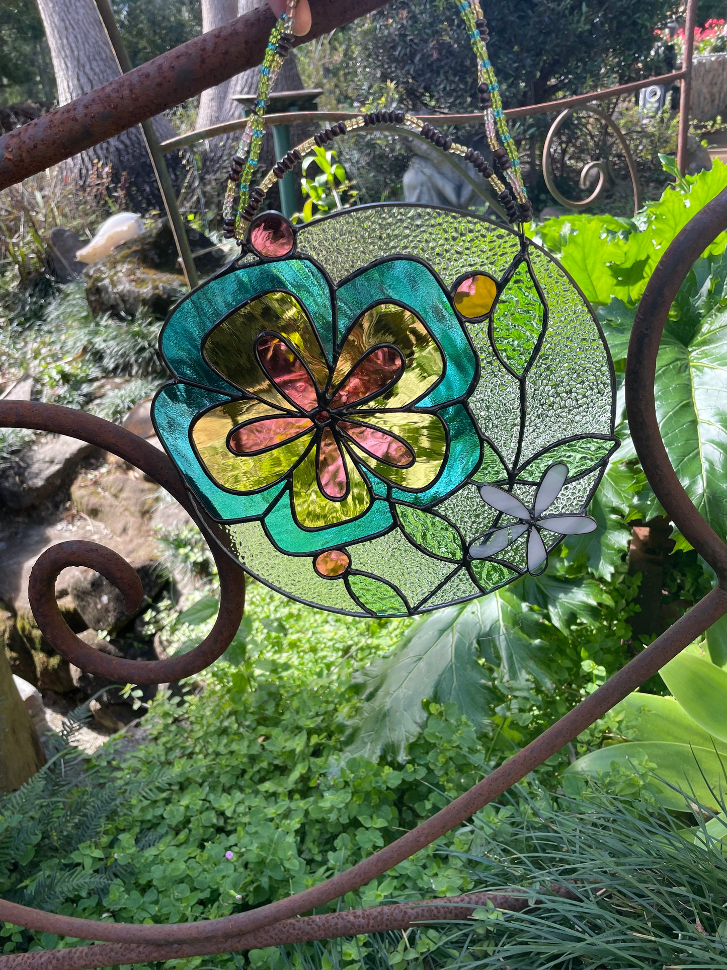 Spring glass flowers stainedglass suncatcher