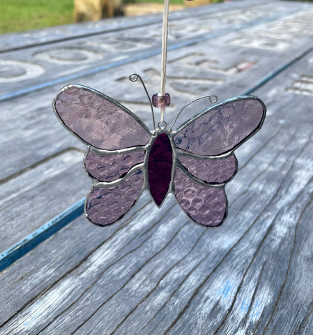 Pink Stainedglass Butterfly